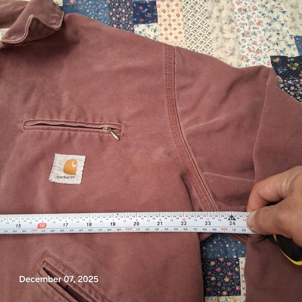 Vintage Carhartt JS1236 Redwood Detroit‎ Canvas Jacket Sheet Lined SZ Large Rare - Picture 10 of 15